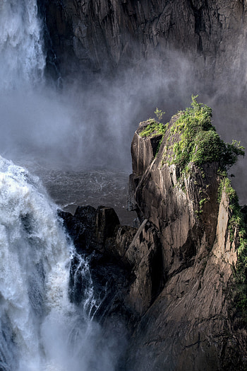 Barron falls, waterfall, rock cliffs, nature HD phone wallpaper