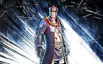 Paradox, grunge art, Fortnite Battle Royale, Fortnite characters, blue abstract rays, Paradox Skin, Fortnite, Paradox Fortnite HD wallpaper