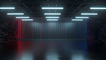 Technology garage. Neon lighting, Empty room, Glow HD wallpaper