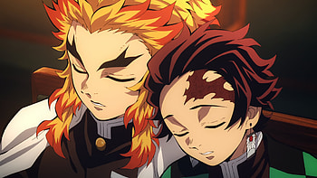 Kimetsu no Yaiba, Tanjiro Kamado, Demon Slayer: Kimetsu no Yaiba, Kyojuro Rengoku, Anime HD wallpaper