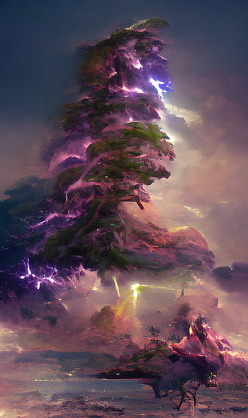 Lightning tree, atmosphere, cloud HD phone wallpaper