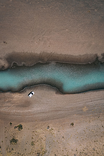 Rivers, Sand, Cars, View From Above, Shore, Bank, Car, Machine HD phone wallpaper