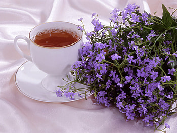 Flowers, Food, Cup, Romance, Tea HD wallpaper