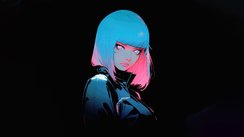 Neon Scifi Girl Oled, neon, scifi, dark, black, oled, artist, artwork, digital-art HD wallpaper
