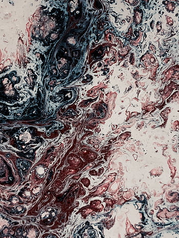 Intricate patterns of a fluid acrylic painting in vibrant red and dark tones, creating a mesmerizing abstract effect. HD phone wallpaper