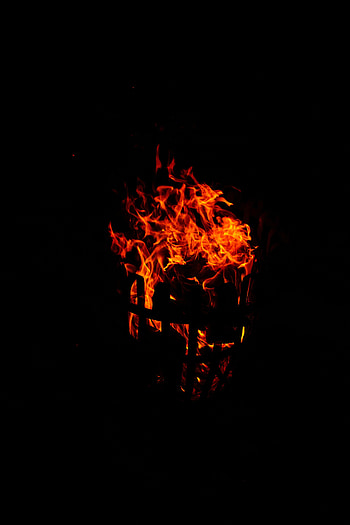 Fire, Bonfire, Dark, Flame, Sparks HD phone wallpaper