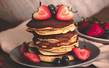 Strawberry pancakes, Berries and pastries, High-quality HD wallpaper