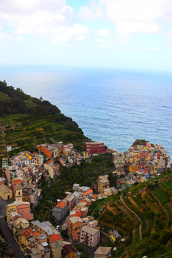 Nature, Sea, City, Building, Coast, Slope, Gorziont HD phone wallpaper