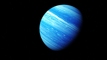 Blue Gas Planet , planet, space, digital-universe, dark, black, deviantart HD wallpaper