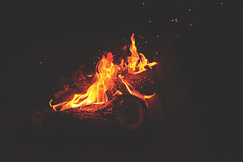 Bonfire, Night, Dark, Flame HD wallpaper