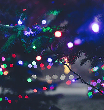 Holidays, New Year, Lights, Glare, Christmas, Christmas Tree, Garland HD phone wallpaper