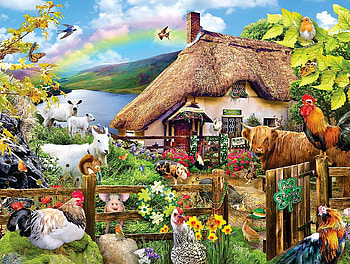 farm paradise, natur, farm, house, animals HD wallpaper