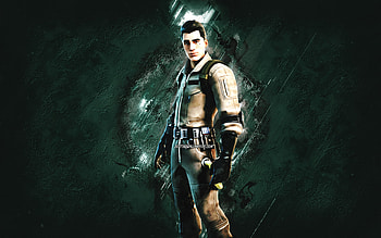 Fortnite Haunt Officer Skin, Fortnite, main characters, green stone background, Haunt Officer, Fortnite skins, Haunt Officer Skin, Haunt Officer Fortnite, Fortnite characters HD wallpaper