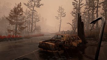 Pacific Drive Game – Mystic Forest Road Scene, video game, Pacific Drive HD wallpaper