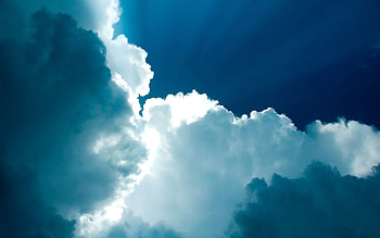 Nature, Sky, Clouds, Shine, Light, Rays, Beams, From Below HD wallpaper