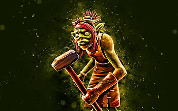 Ricket, , green neon lights, Overlord, artwork, Overlord characters, Ricket Overlord, Minions Overlord HD wallpaper