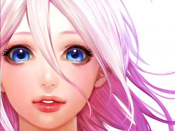 Megurine Luka, blue eyes, portret, girl, vocaloid, pink, anime, original, face, manga HD wallpaper