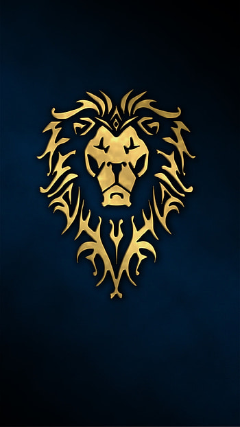 digital Art, Portrait Display, Simple Background, Minimalism, Animals, Lion, Blue Background, Symmetry / and Mobile Backgrounds HD phone wallpaper