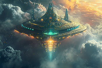 city above clouds, AI Art, Sci Fi, skyline HD wallpaper