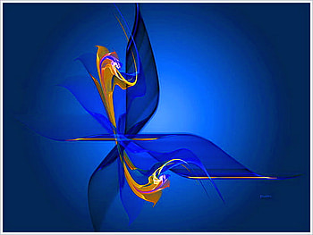 Butterfly orchid, blue, abstract, flower, orchid, gold HD wallpaper