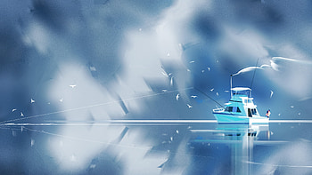 Couple On Boat Illustration, couple, boat, artist, artwork, digital-art, illustration, behance HD wallpaper