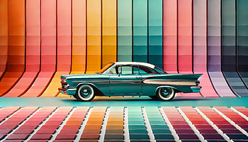 Retro Gradient Ride, retro, cars, artwork, art, digital-art HD wallpaper