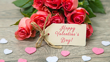 Happy Valentines's Day, hearts, flowers, roses, Valentines HD wallpaper