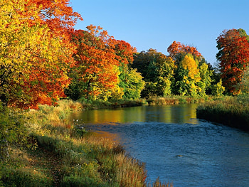 Landscape, Rivers, Autumn HD wallpaper