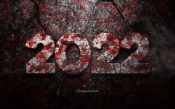 2022 New Year, grunge art, Happy New Year 2022, red stone texture, 2022 concepts, 2022 background, New 2022 Year, grunge stone texture, 2022 grunge background HD wallpaper