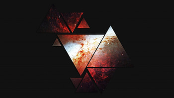 Triangle, White, Red, Digital HD wallpaper