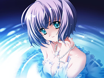 Anime, blue, anim, girl, mauve, water HD wallpaper