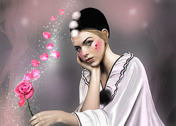 Magic Rose, rose, dust, magic, glitter, sparkle, hearts, girl, woman HD wallpaper