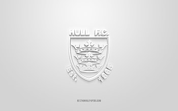 Hull FC, creative 3D logo, white background, British rugby club, 3d emblem, Super League Europe, West Hull, England, 3d art, rugby, Hull FC 3d logo HD wallpaper
