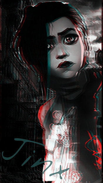 Jinx League of legends, red, lip HD phone wallpaper