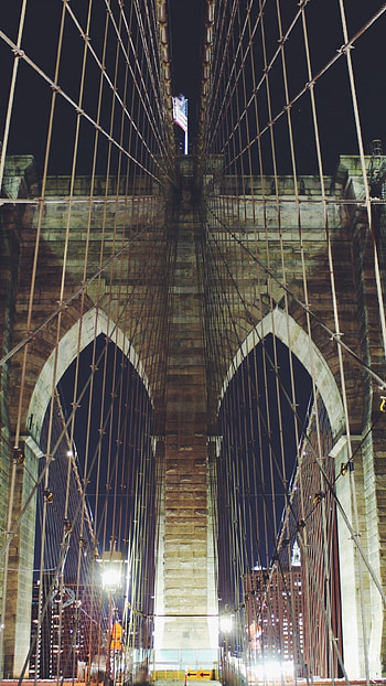 Preview new york, manhattan, brooklyn bridge HD phone wallpaper