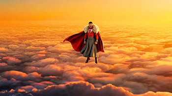 Invincible season 4 - Grand Regent Thragg Confronting Mark on Earth in the sunset above the clouds, Aura Farming HD wallpaper