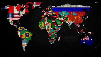 World map and flags World map and flags . HD wallpaper
