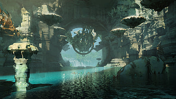 Orbital Grotto - Sci‑Fi Landscape, Sci Fi, landscape HD wallpaper