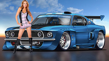my love , hot, girl, car HD wallpaper