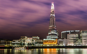The Shard, London night, Modern architecture, British scenery HD wallpaper