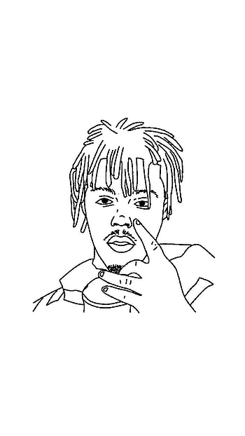 Juice wrld drawing, music, white, artist, juicewrld, black, 999, simple, lljw HD phone wallpaper