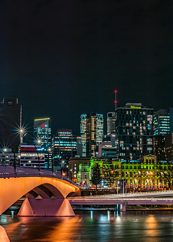 Cities, Night, Architecture, City, Building, Lights, Bridge HD phone wallpaper