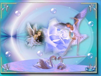 Blue Mist, Roses, Ballet, Fairy, Flowers, Fairies, Water, Ballerina, Swans HD wallpaper