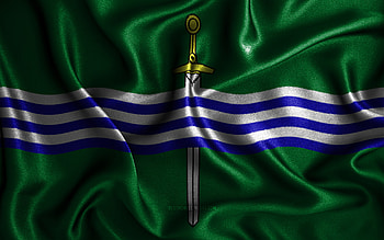 Peterborough flag, , silk wavy flags, canadian cities, Day of Peterborough, Flag of Peterborough, fabric flags, 3D art, Peterborough, cities of Canada, Peterborough 3D flag HD wallpaper