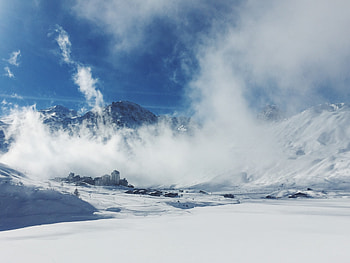 Nature, Sky, Mountains, Clouds, Snow HD wallpaper