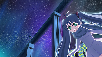 Hatsune Miku, awesome, song, cute, vocaloid, dress, aurora, beauty, nice, miku, music, vocaloids, hatsune, aqua eyes, skirt, program, twintail, girl, singer, aqua, beautiful, diva, anime, pretty, green, cool, building, idol, virtual, scarf, green eyes HD wallpaper