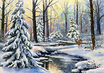 winter landscape, river, landscape, winter, snow HD wallpaper