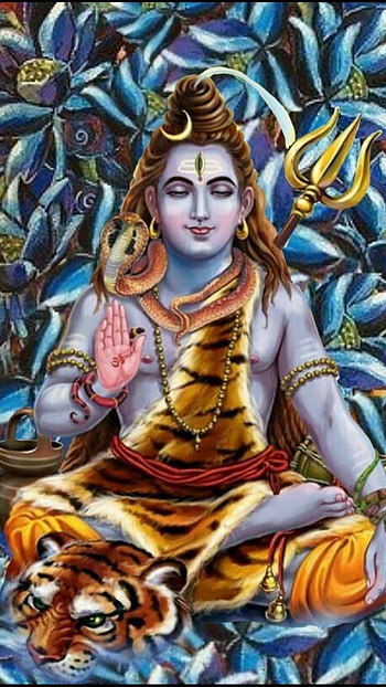 Bholenath Ki , Blue, Floral Background HD phone wallpaper