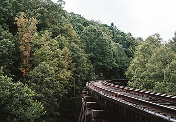 Nature, Trees, Sky, Railway HD wallpaper