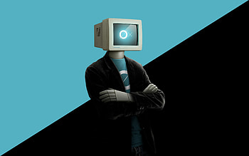 Man With Monitor Face, monitor, artist, artwork, digital-art HD wallpaper